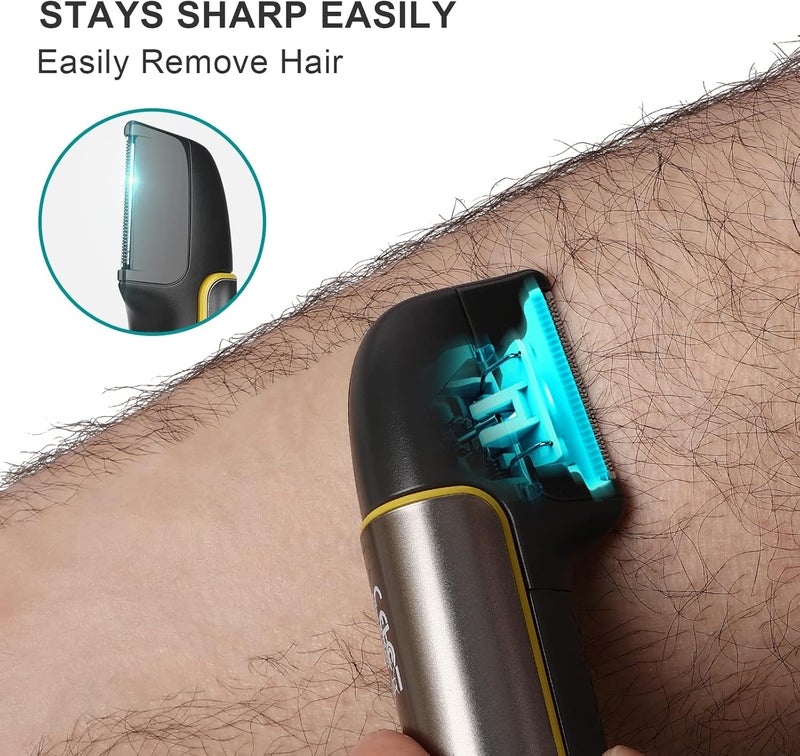 pritech Body Hair Trimmer for Men, Body Hair Groomers with Guard Comb, Rechargeable Hair Trimmer for Pubic Area, Back, Face, Legs and Beard - Image 2